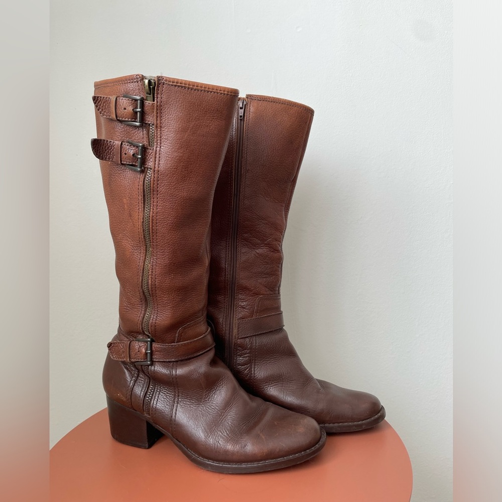 Brown Leather Knee-High Boots - Picture 3 of 11